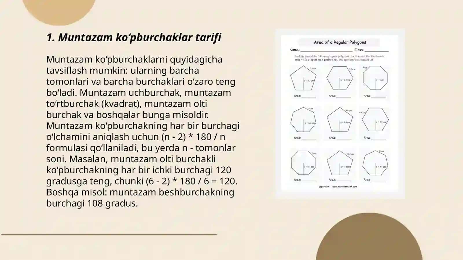 Muntazam ko‘pburchaklar 3