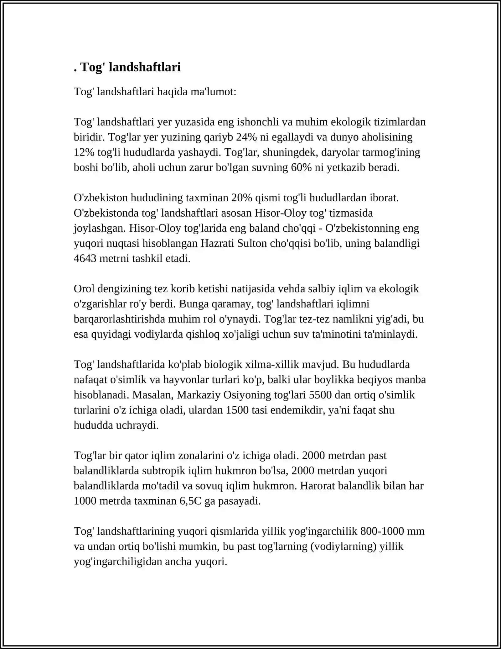 Tog' landshaftlari 3