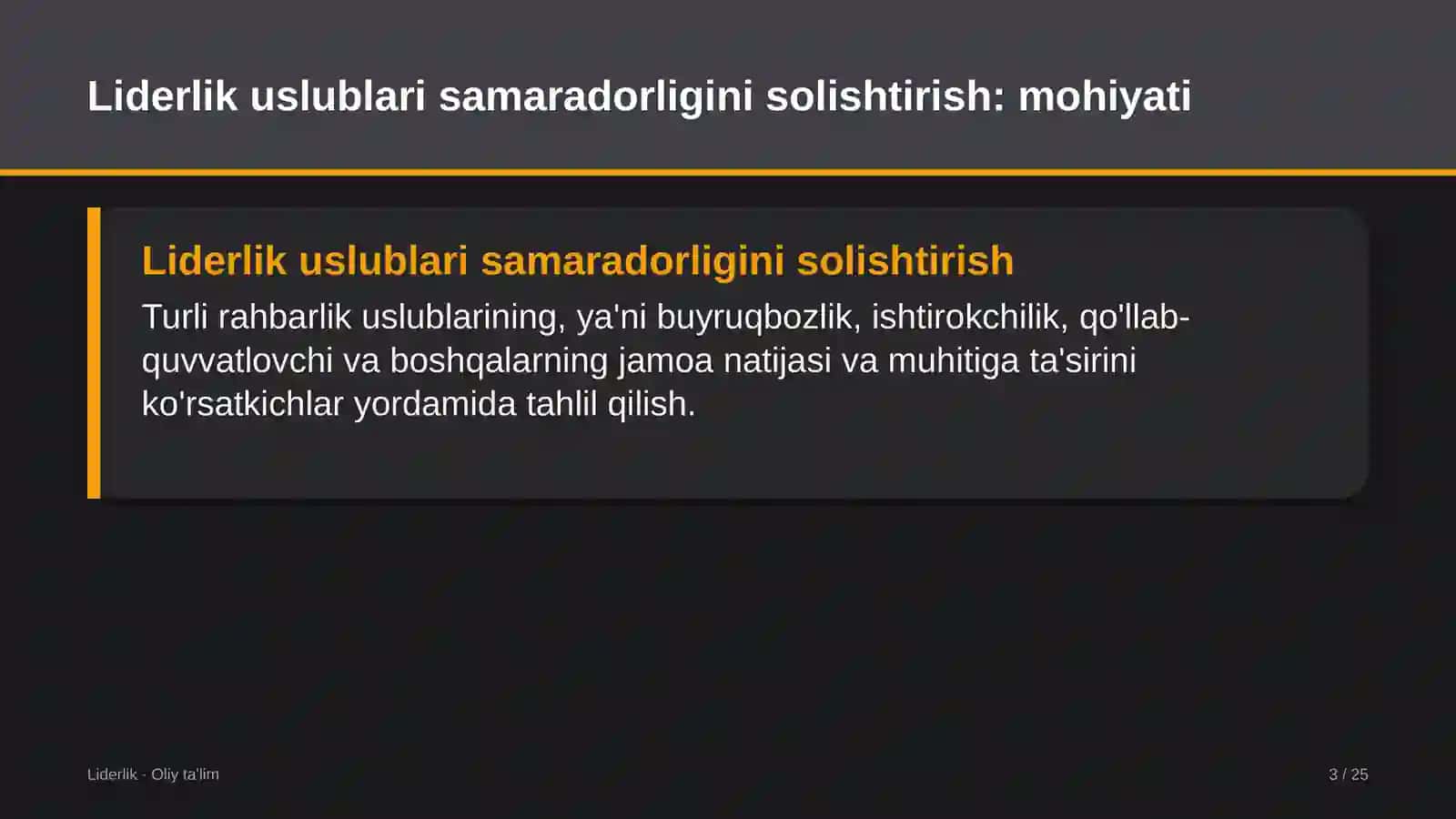 sanoatda liderlik uslublarining samaradorligini solishtirish 6190 3