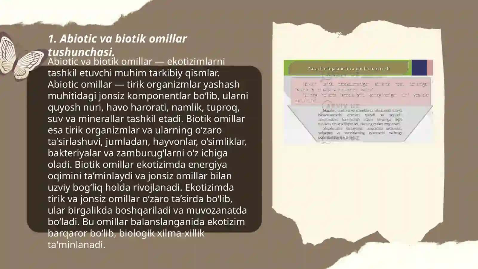 Abiotik va biotik ekologik omillar va ularning tabiatda o'simliklarning tarqalishidagi ahamiyati 3