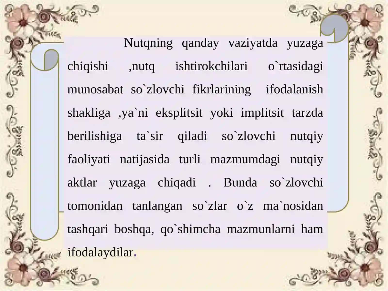 SHOYIM  BO‘TAYEV QISSALARIDA NUTQIY AKT 3