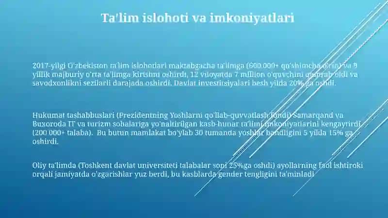 O'zbekiston ta'lim islohotlari 3