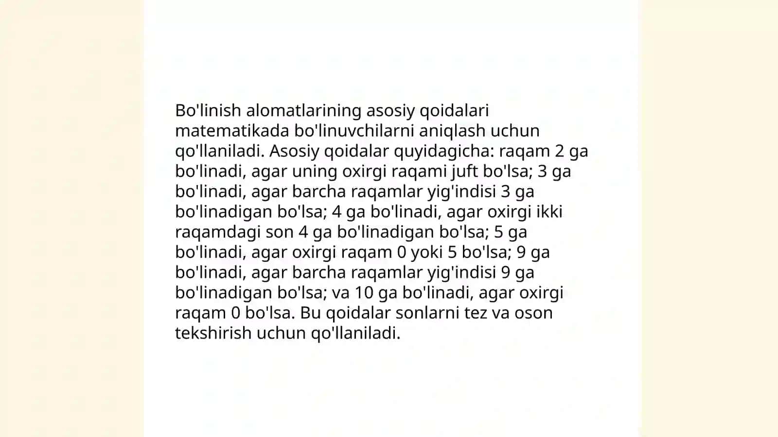 Bo'linish alomatlari 3
