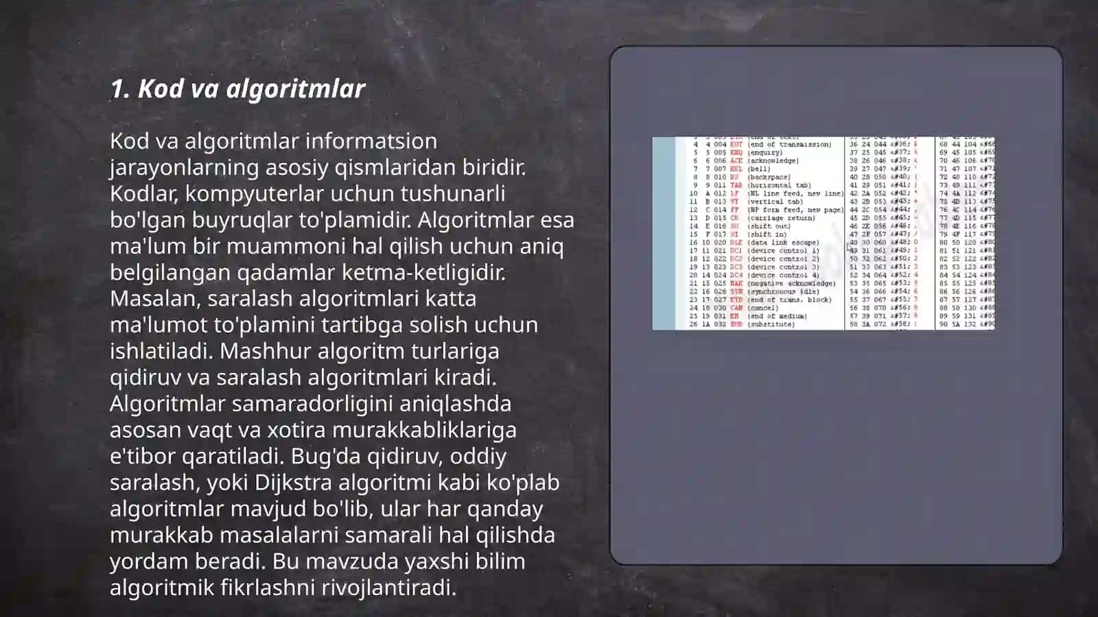 Kod va algoritmlar 3