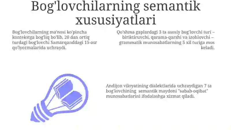Bog'lovchilarning semantik xususiyatlari 3