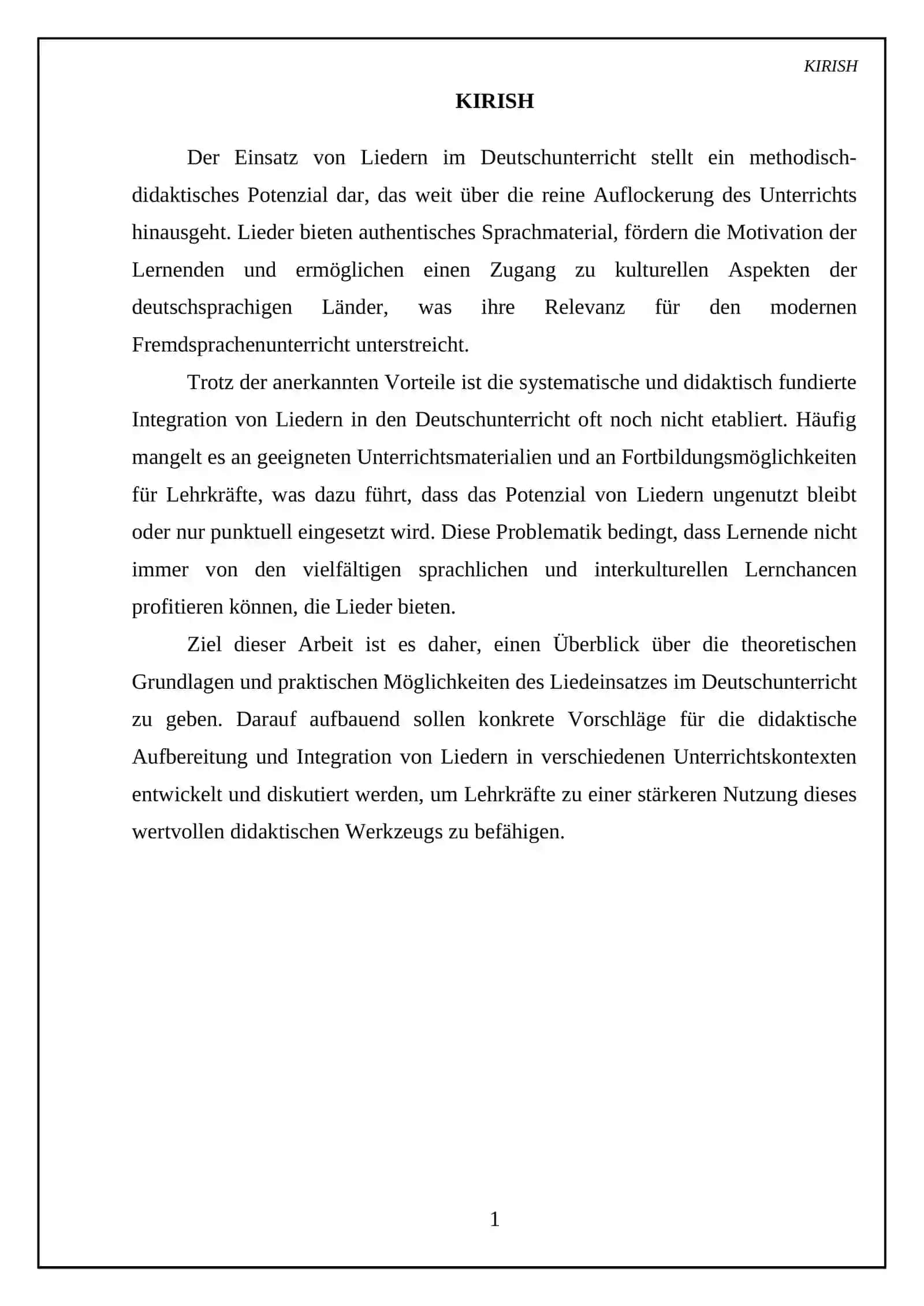 Einsatzt der Lieder im Deutschunterricht 3