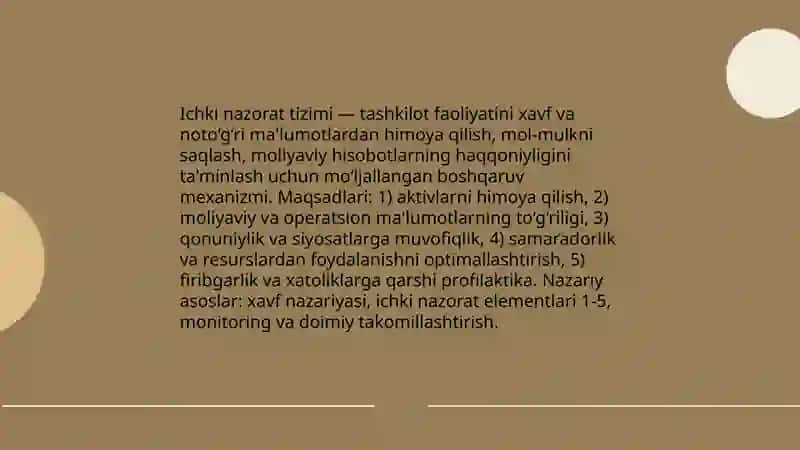 Ichki nazorat tizimi 3