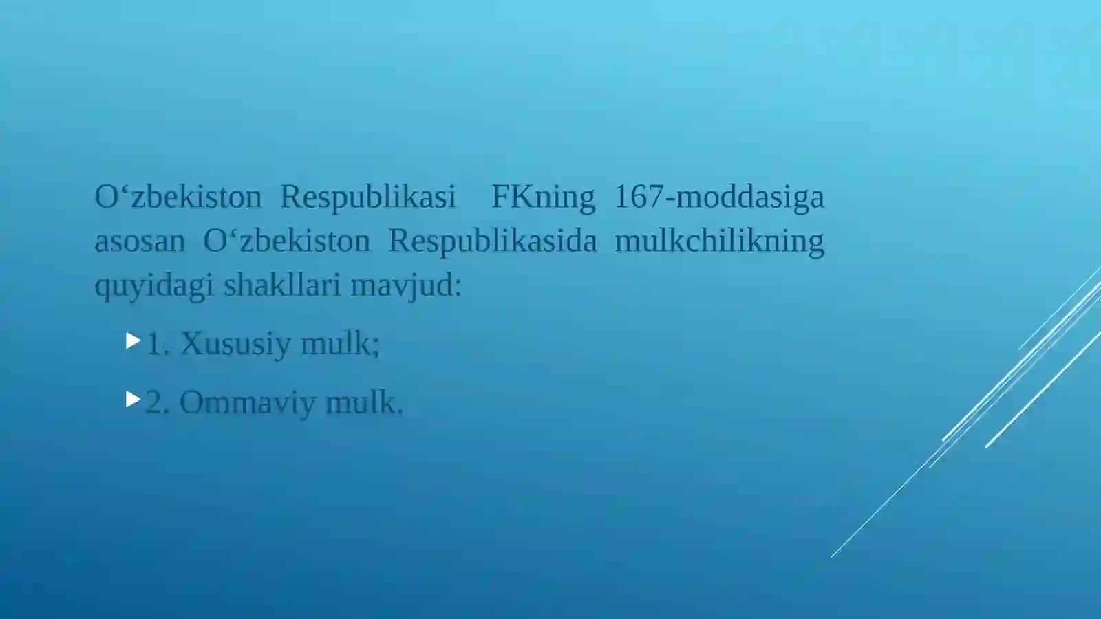 MULK SHAKLLARI VA TURLARI 3