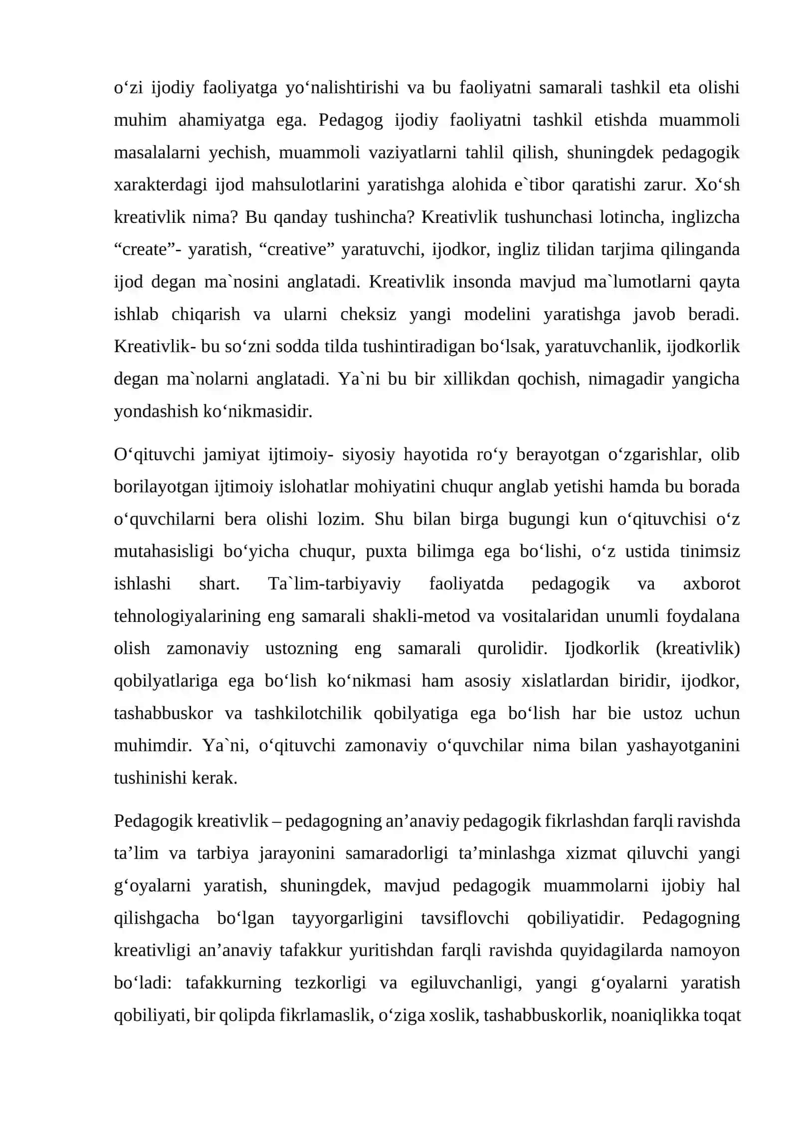Kreativ pedagogika fanini o’qitishda axborot texnologiyalaridan foydalanishning ahamiyati va zarurati 3