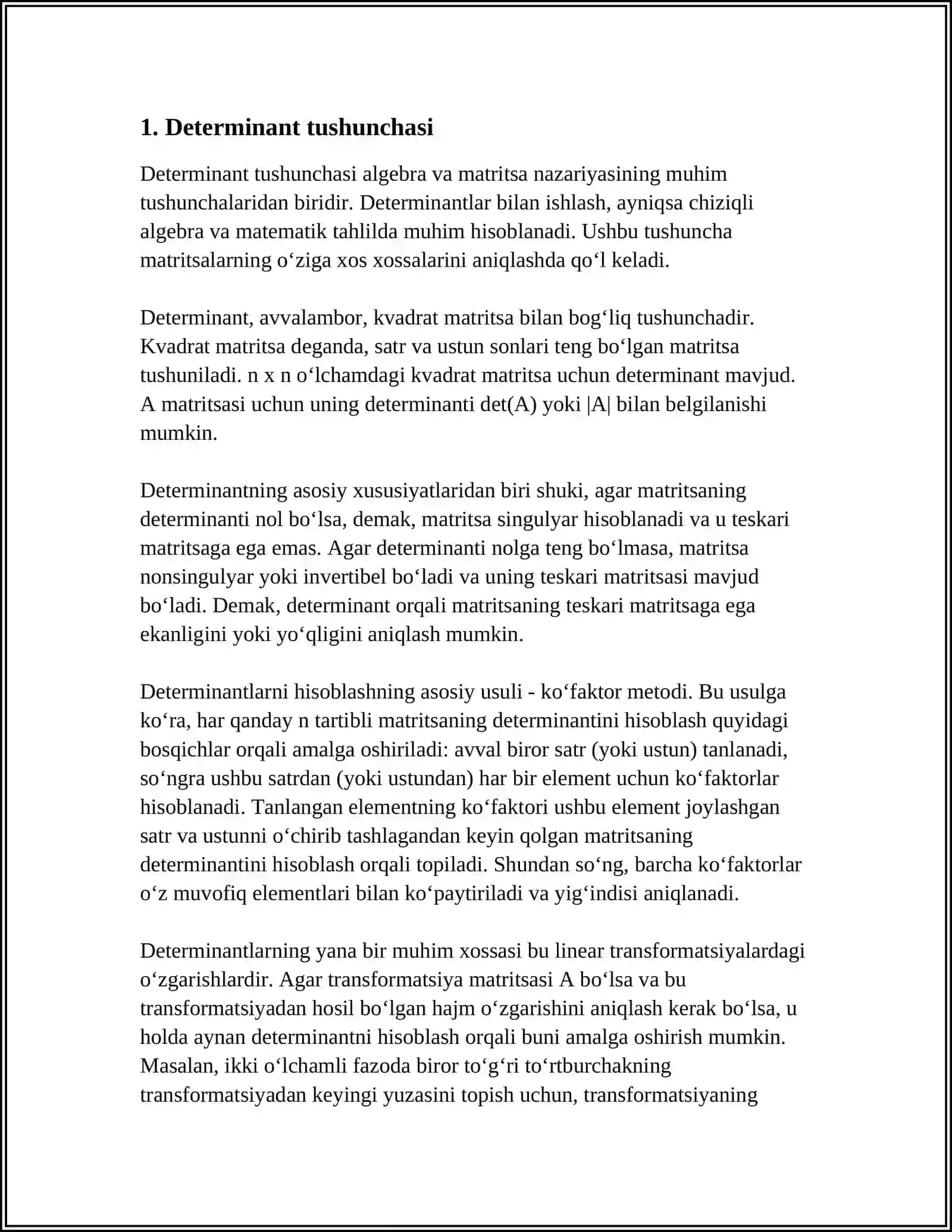 DETERMINANTLARNI HISOBLASH 3