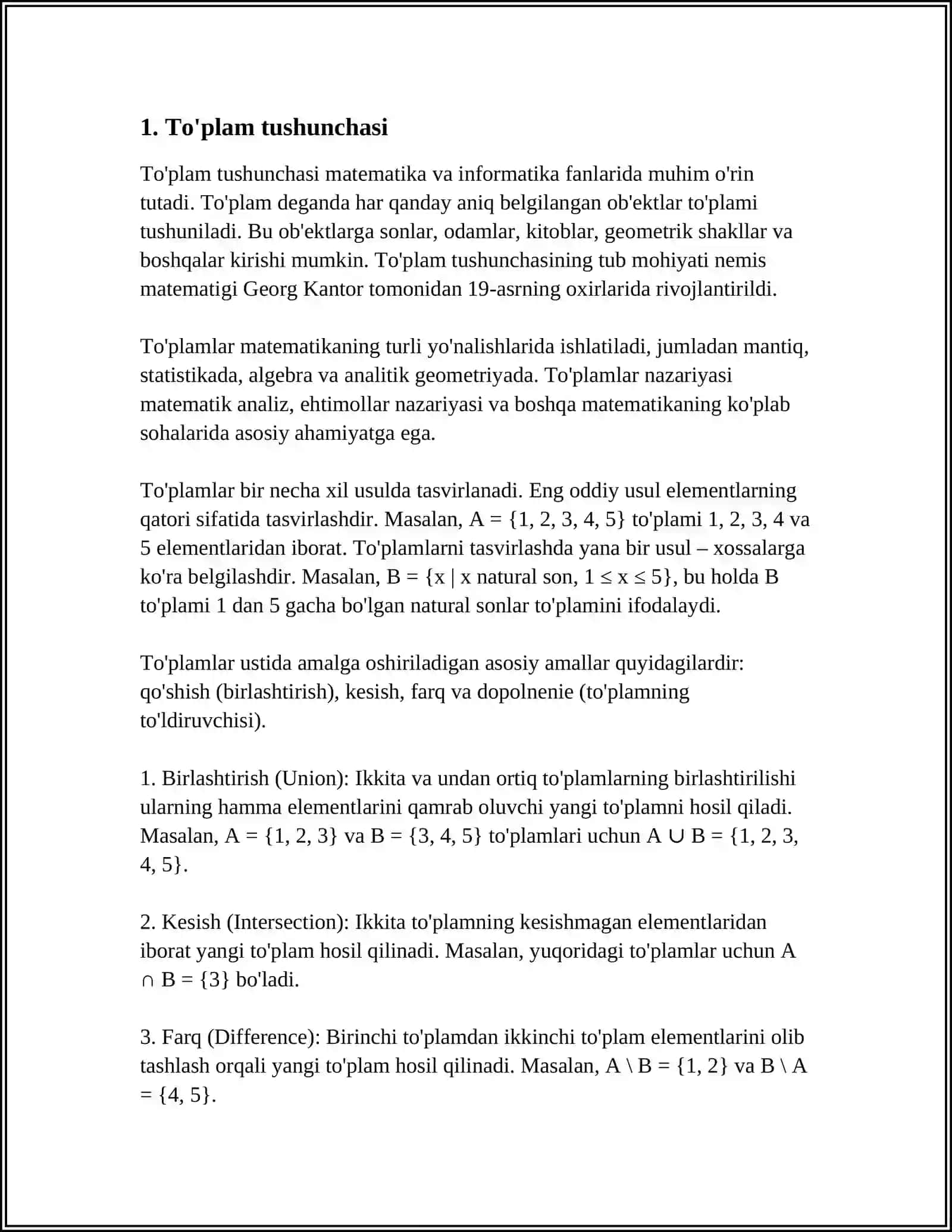 MATHEMATICS: SETS 3