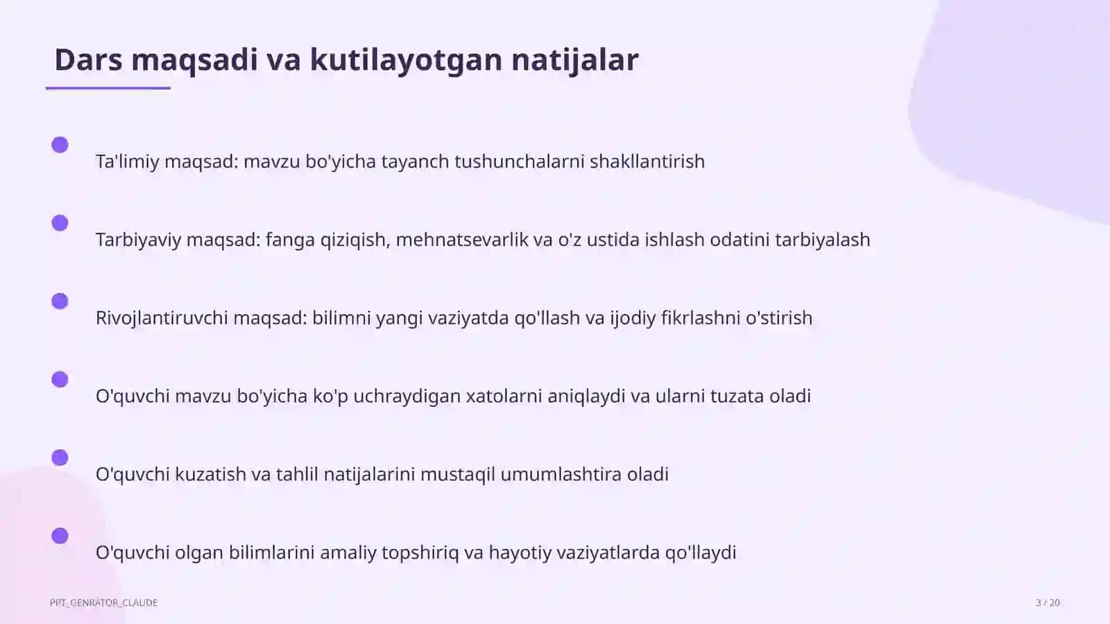Yangi Milliy o'quv dasturi: asosiy o'zgarishlar 3