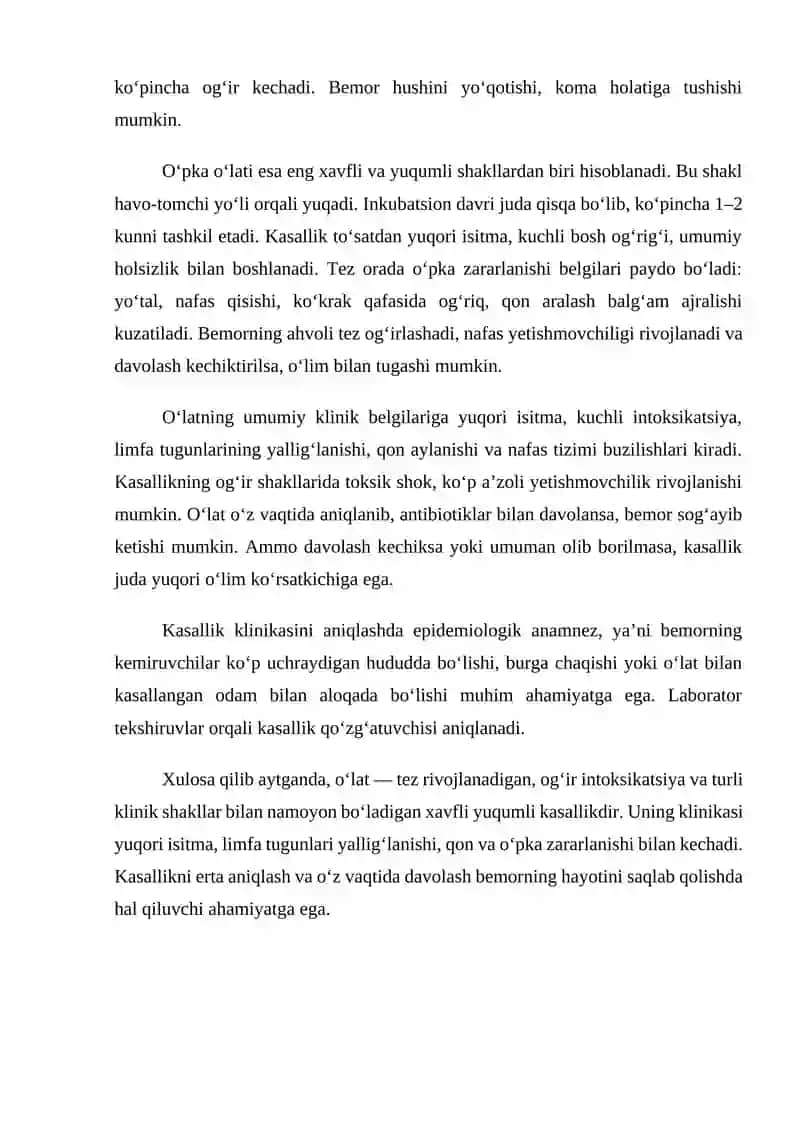 O’LAT KASALLIGINI KLINIKASI 3