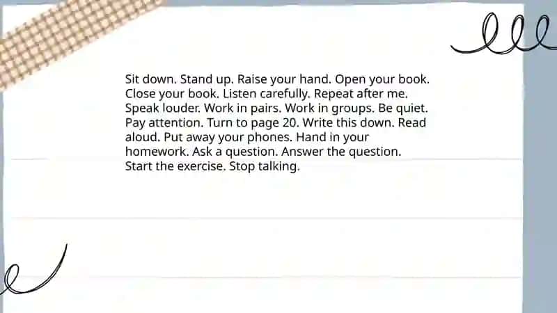 Classroom language 3