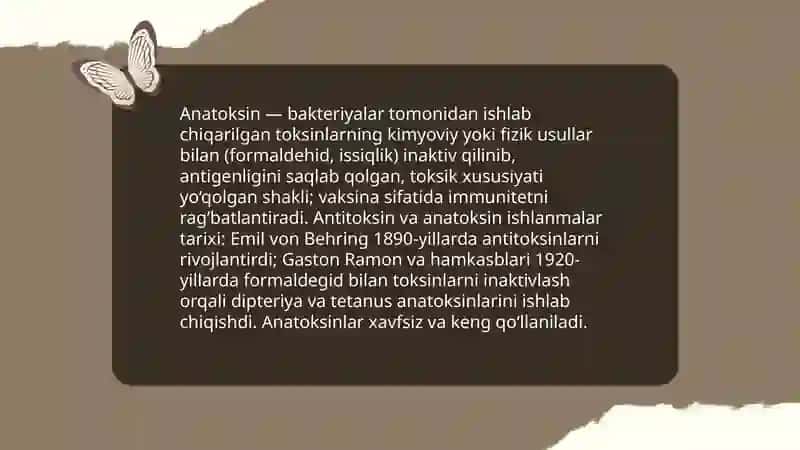 Anatoksinlar. Zardoblar 3