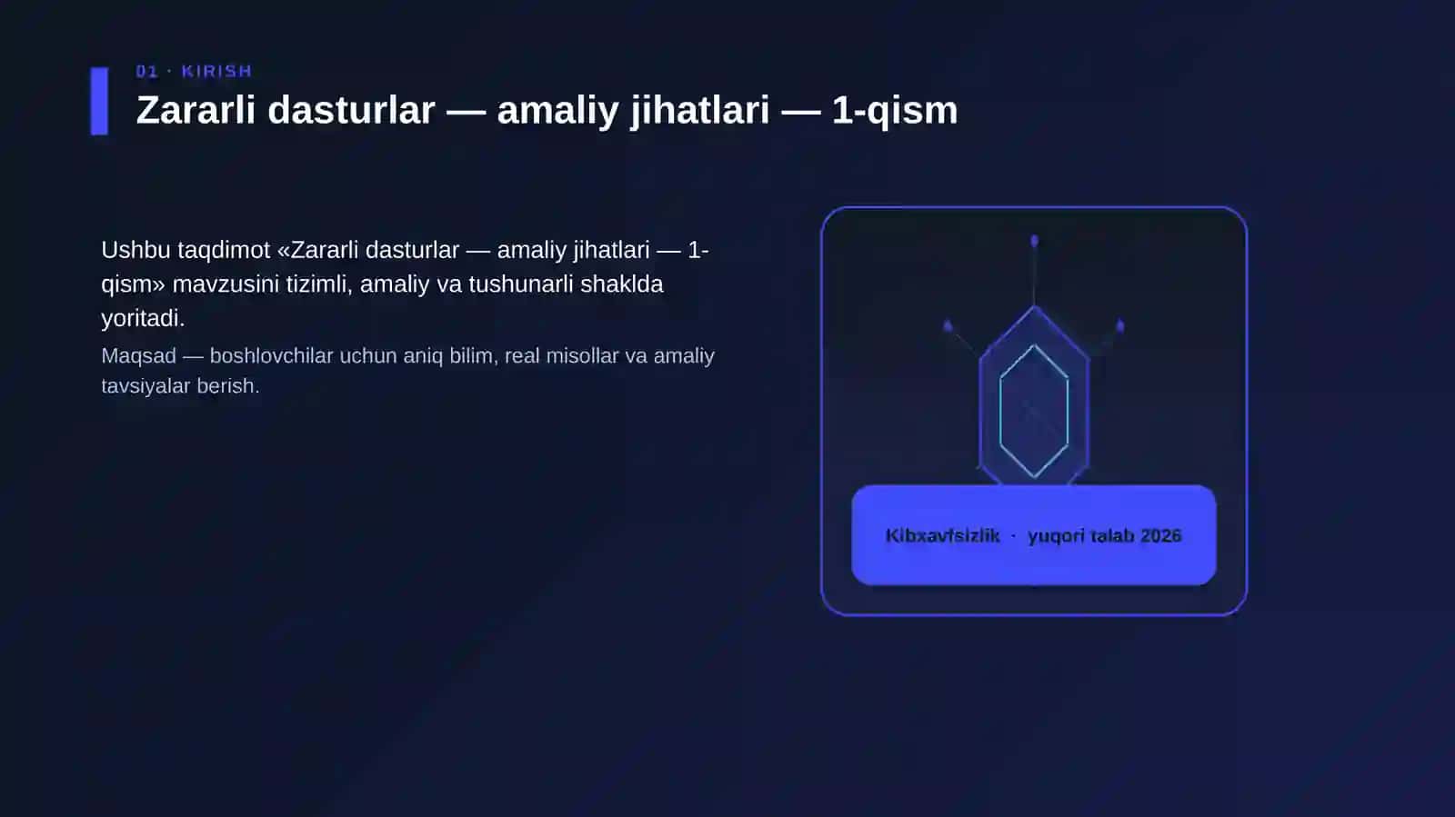 Zararli dasturlar — amaliy jihatlari — 1-qism 3