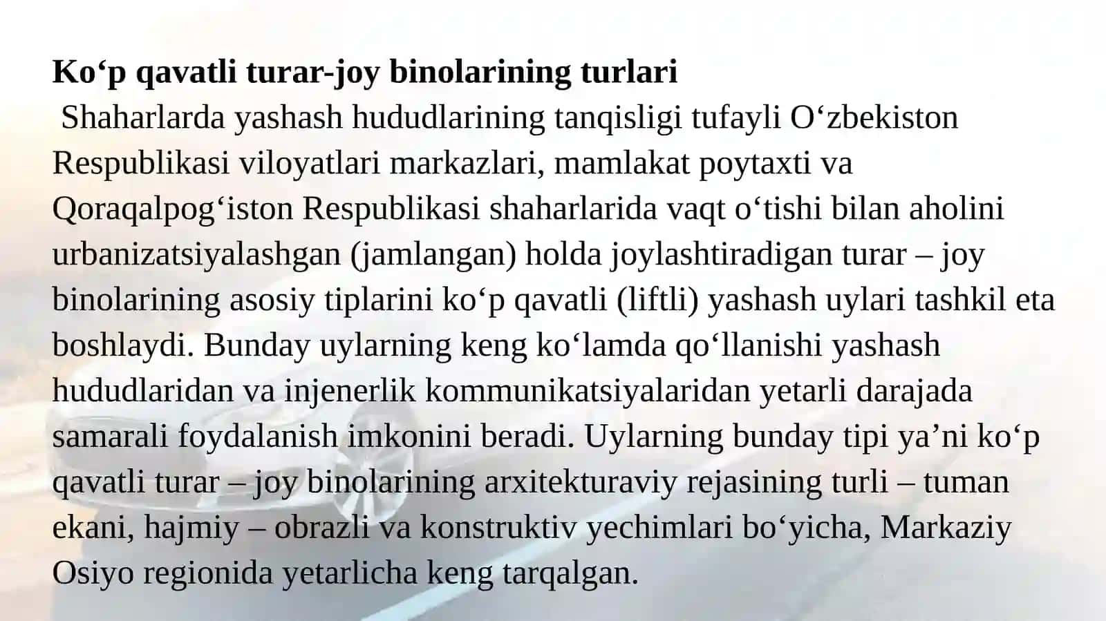 Ko‘p qavatli turar-joy binolari 3