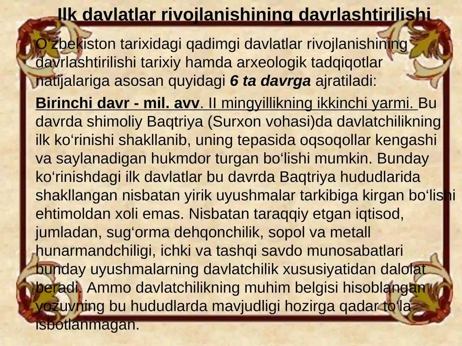 O‘zbekiston davlatchiligining shakllanish asoslari 3
