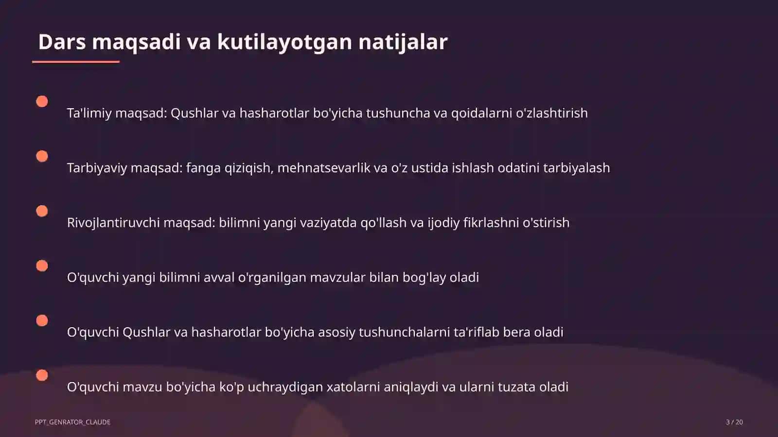 Qushlar va hasharotlar (2-sinf) 3