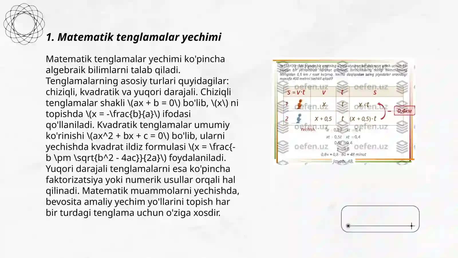 Matematik tenglamalar yechimi 3
