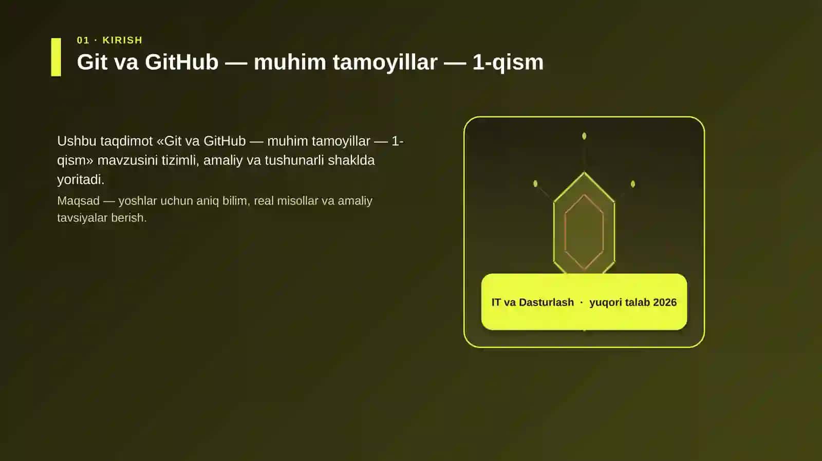 Git va GitHub — muhim tamoyillar — 1-qism 3