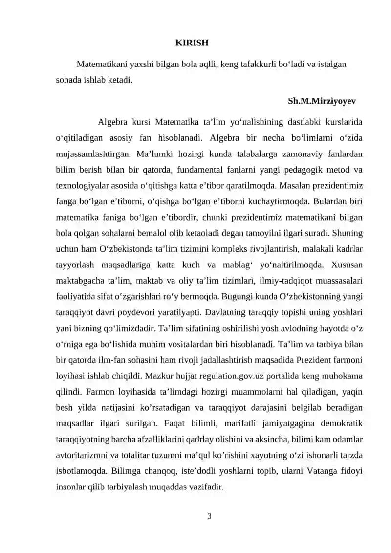 Matritsalar ko‘paytmasining determinanti 3