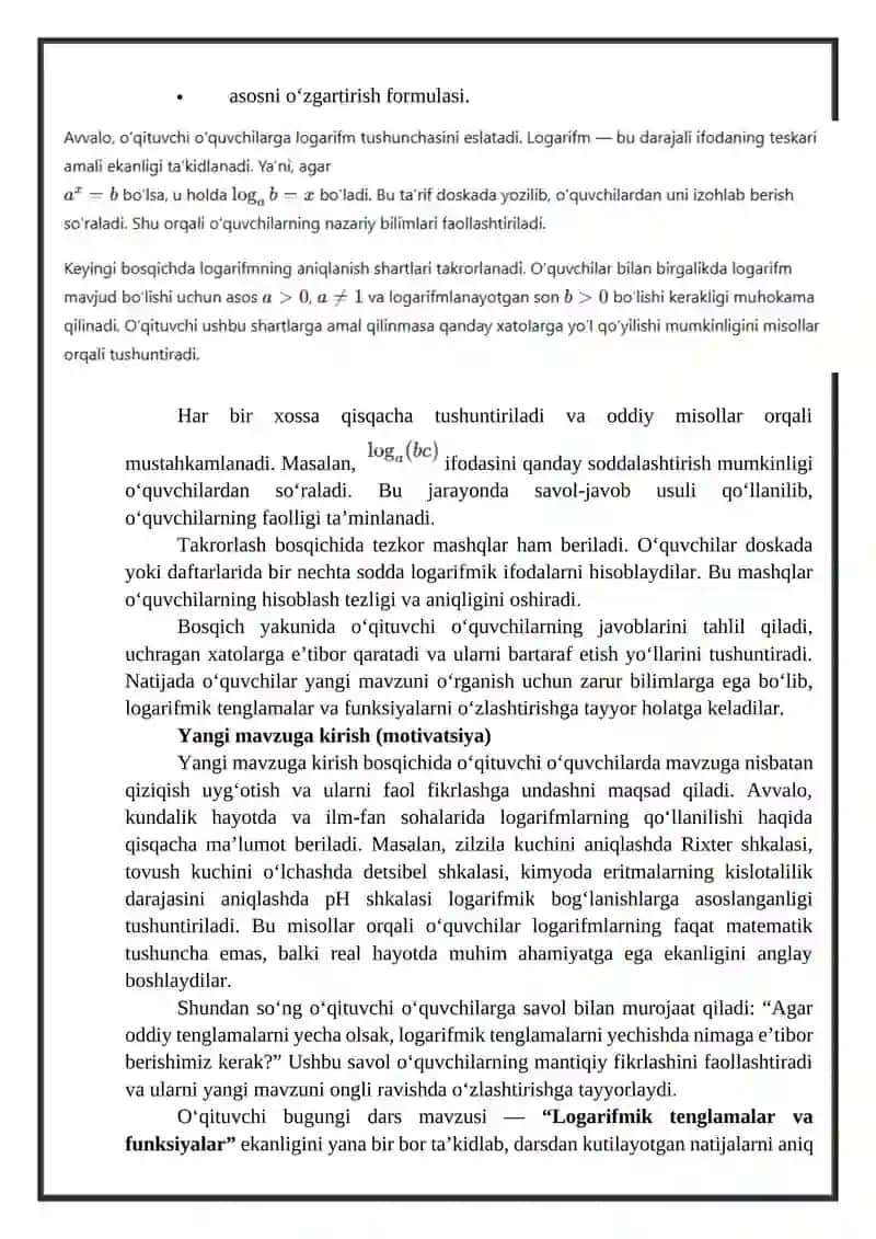 Logorifmik tenglamalar va funksiyalar 3