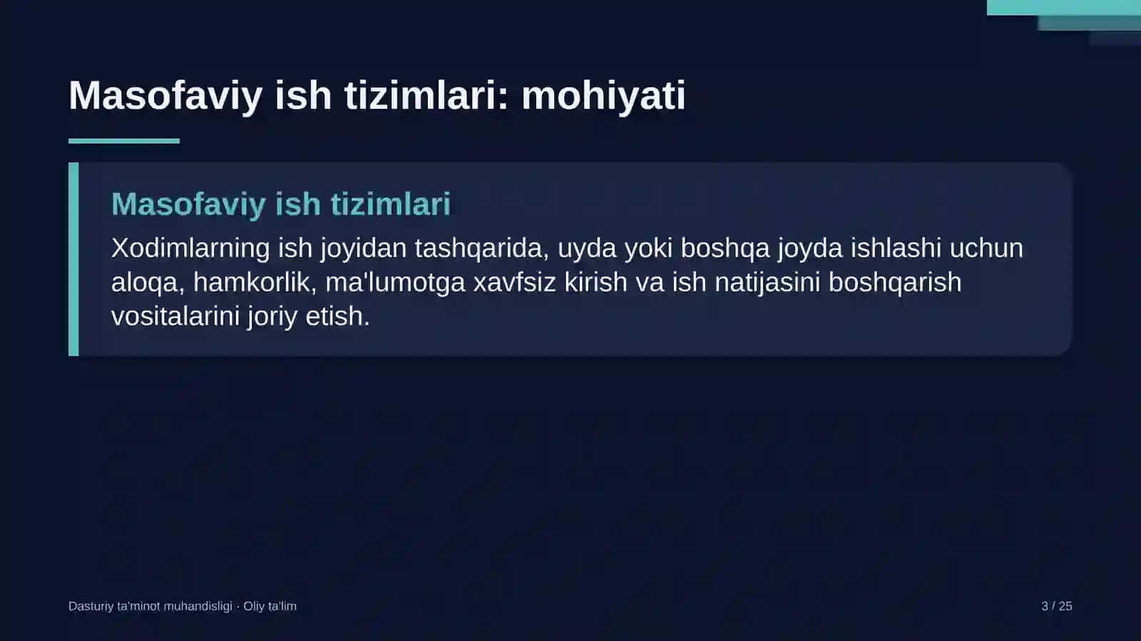 DASTURIY TA'MINOT MUHANDISLIGI · OLIY TA'LIM 3