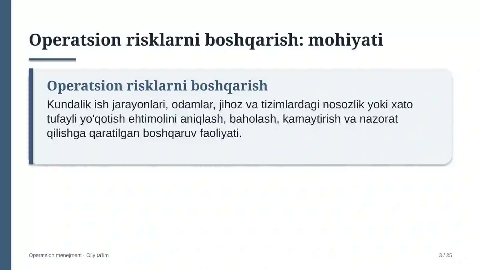 Xostellarda operatsion risklarni boshqarish 3