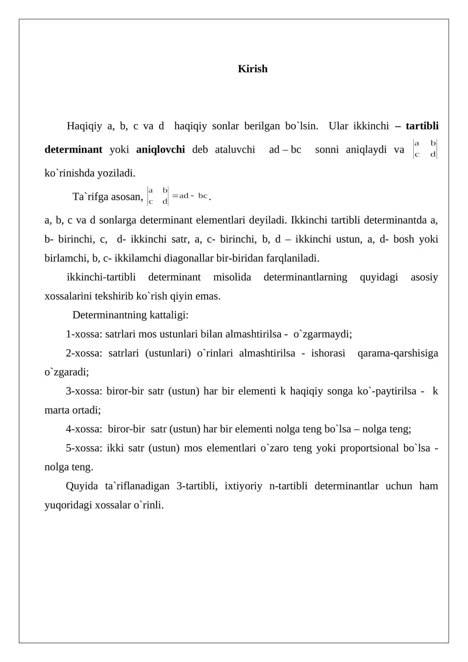 Uchinchi-tartibli determinantlar 3