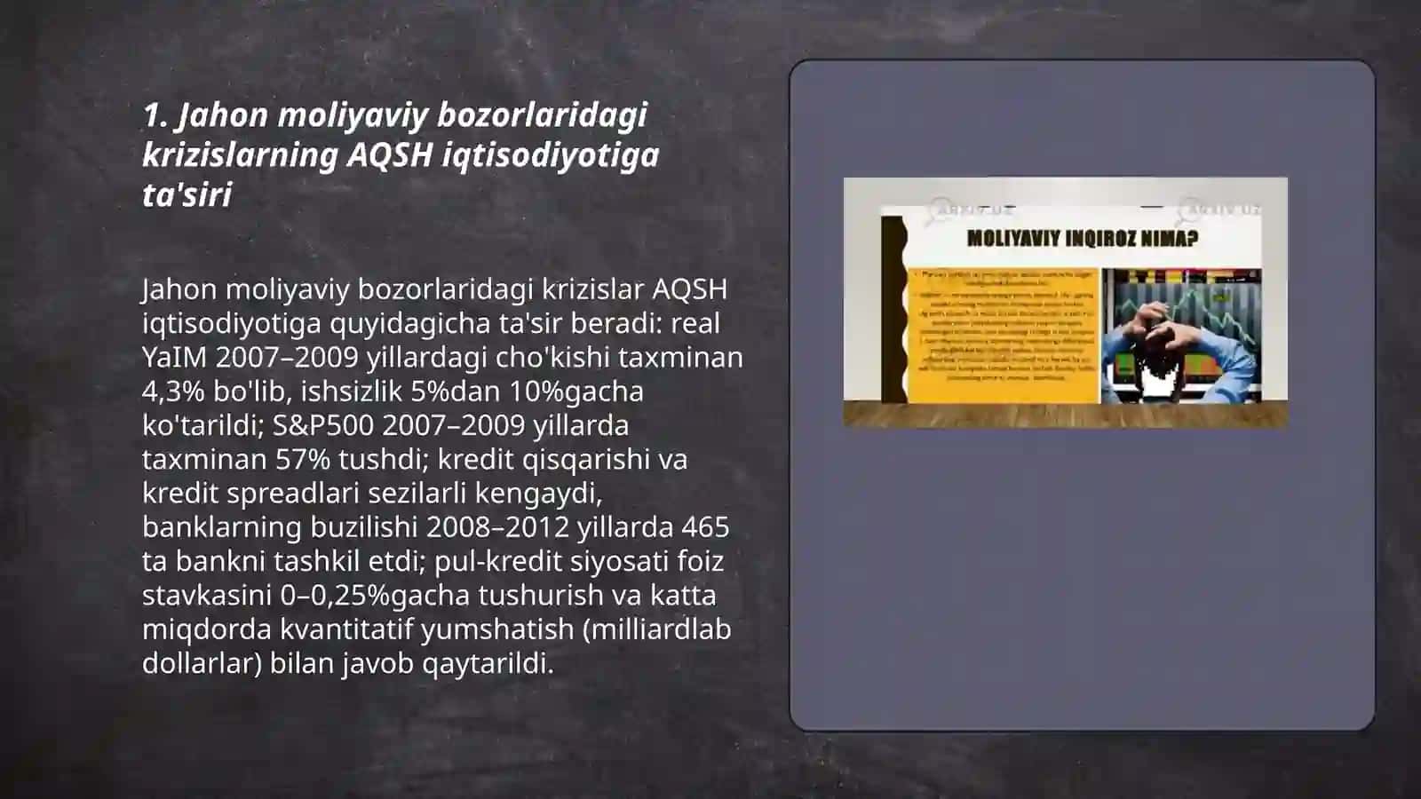 Jahon moliyaviy iqtisodiyotining AQSH iqtisodiyotiga ta'siri 3