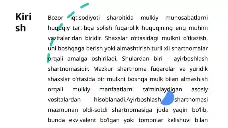 Ayirboshlash shartnomasi 3