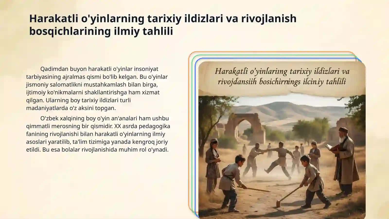 Harakatli o'yinlarning turlari va mazmuni 3
