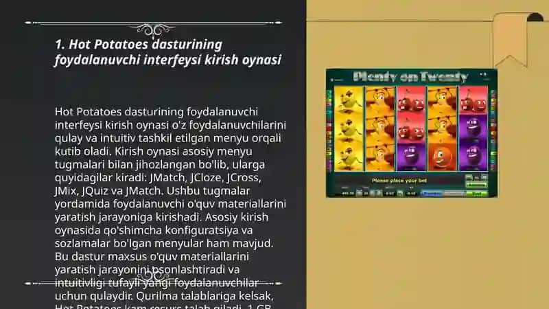 Hot Potatoes dasturi interfeysi 3