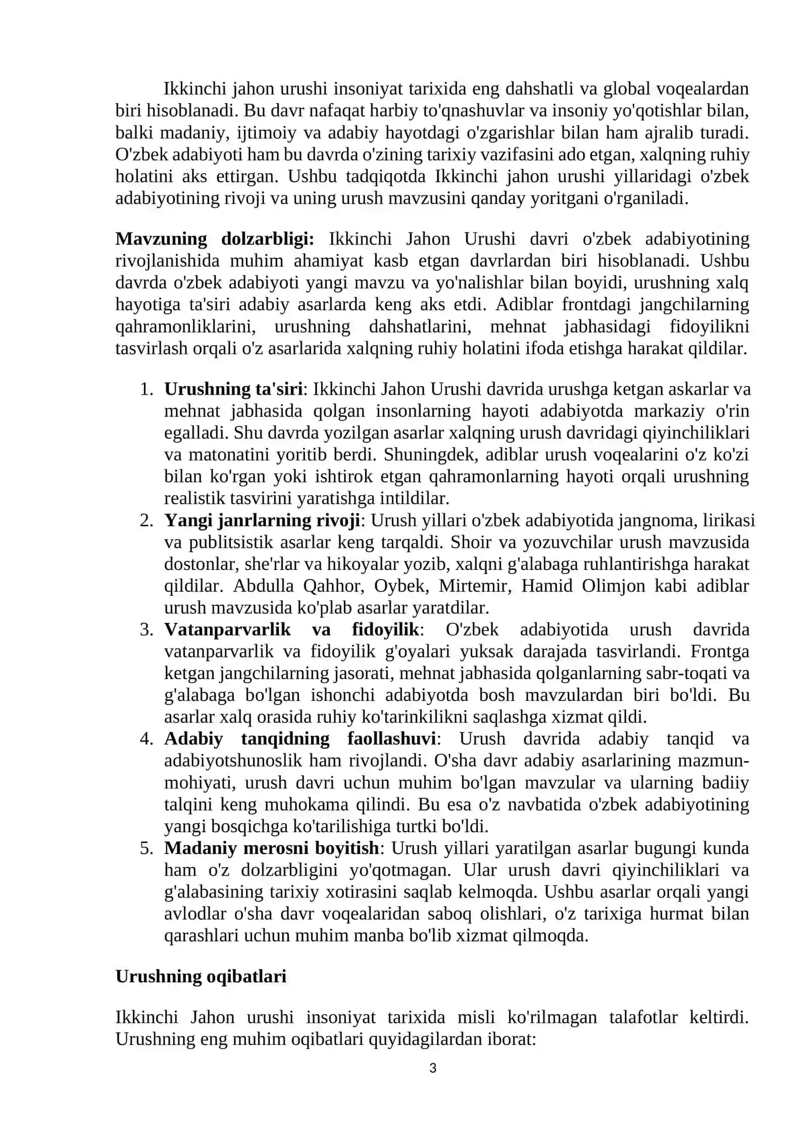 Ikkinchi jahon urushi va o'zbek adabiyoti 3