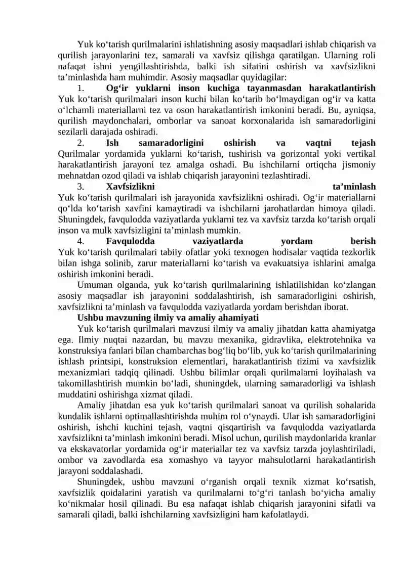 Yuk ko'tarish qurilmalarining vazifalari va umumiy tuzilishi 3