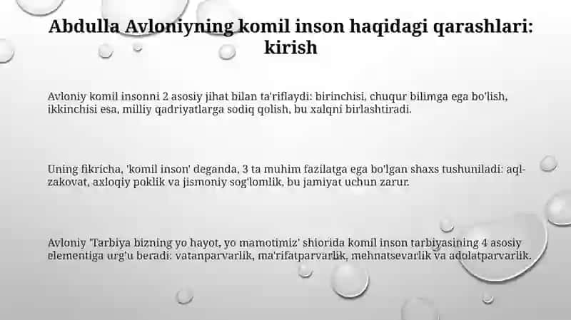 Abdulla Avloniyning komil inson haqidagi qarashlari mavzusida esse tayyorlash 3