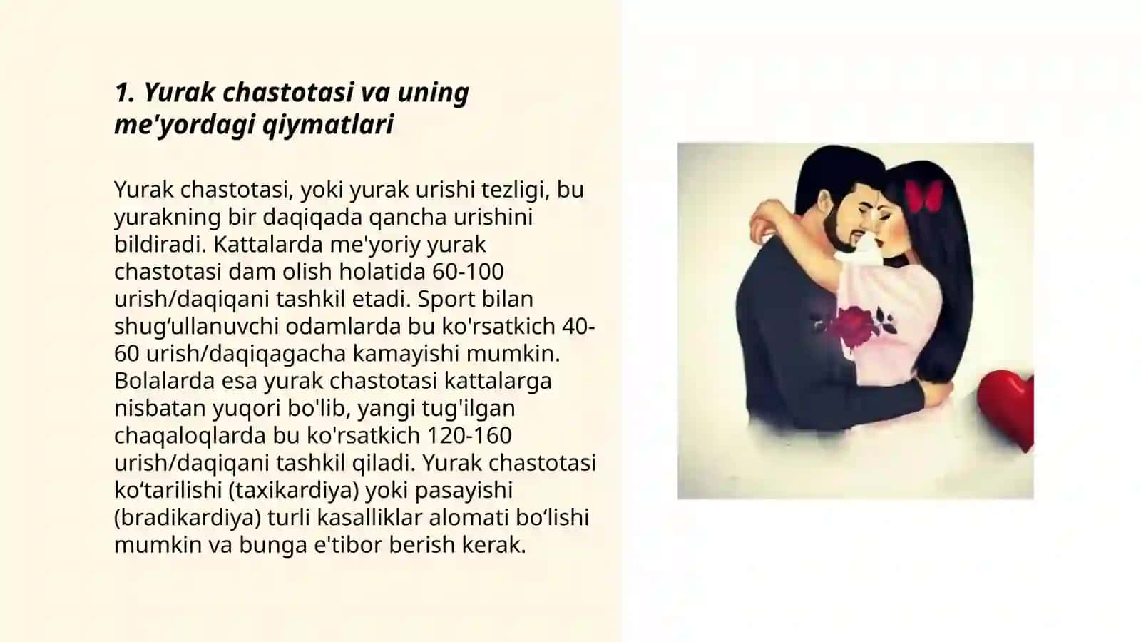 Turli yoshdagi bolalarda me'yorda va jismoniy ishdan keying yurak chastotasi aniqlanib, yurakning sistolik va minutlik hajmini aniqlash 3