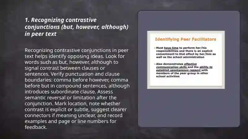 Peer checking and Identifying Contrasts 3