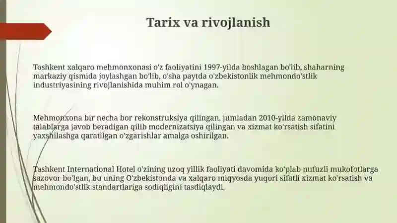 Toshkent international hotel 3
