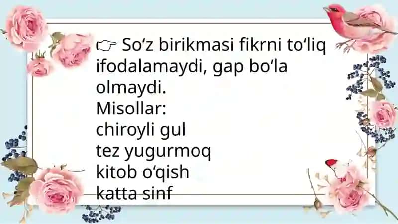 So‘z birikmasi va gap 3