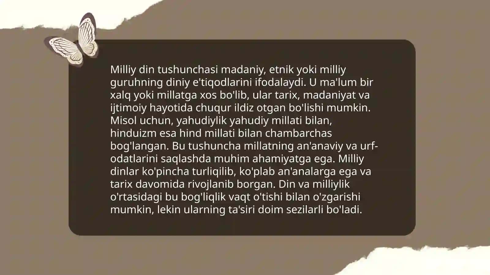 Milliy Dinlar 3