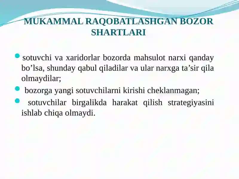 Raqobatlashgan Bozor va Korxona Foydasi 3