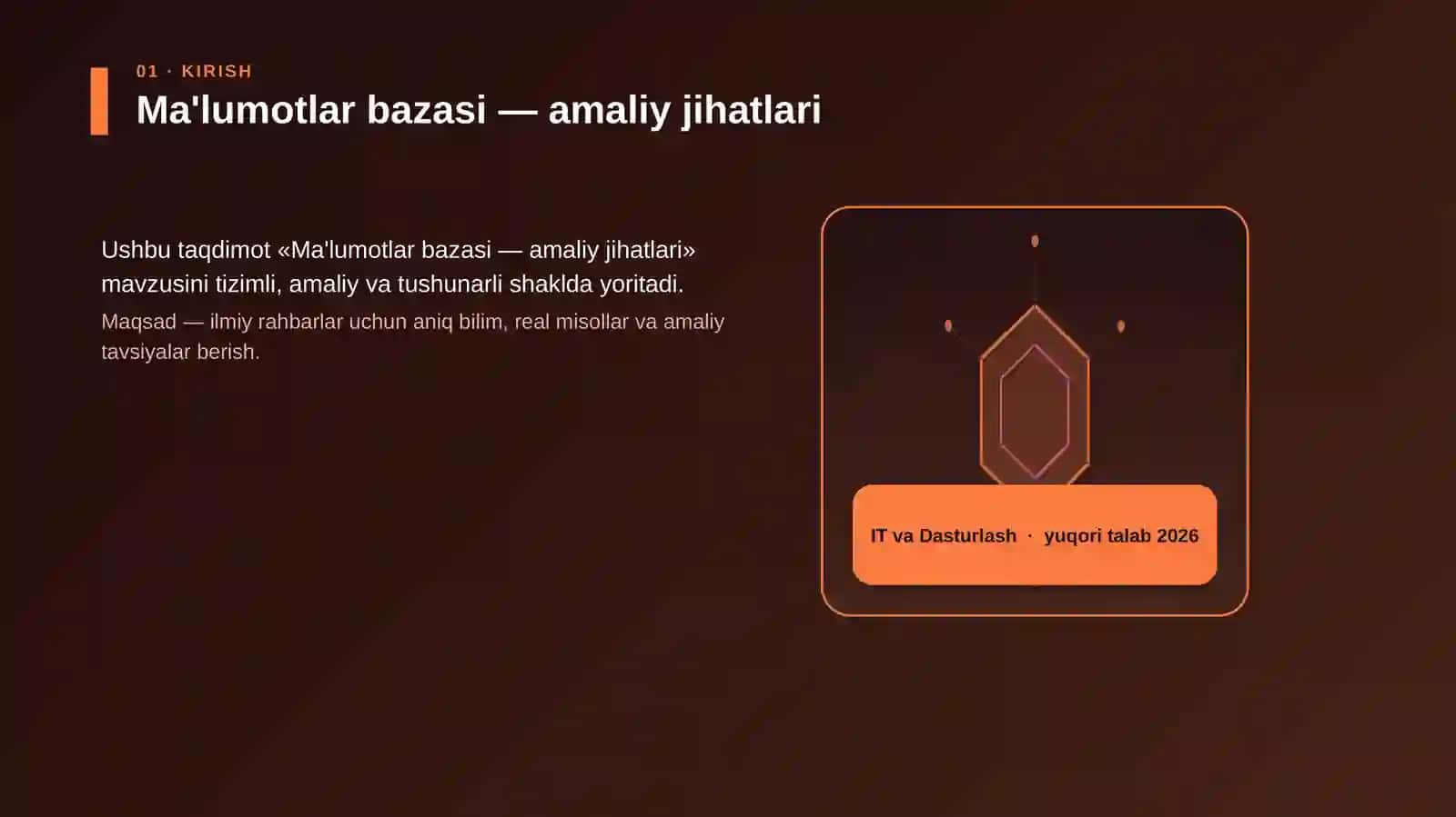 Ma'lumotlar bazasi — amaliy jihatlari 3