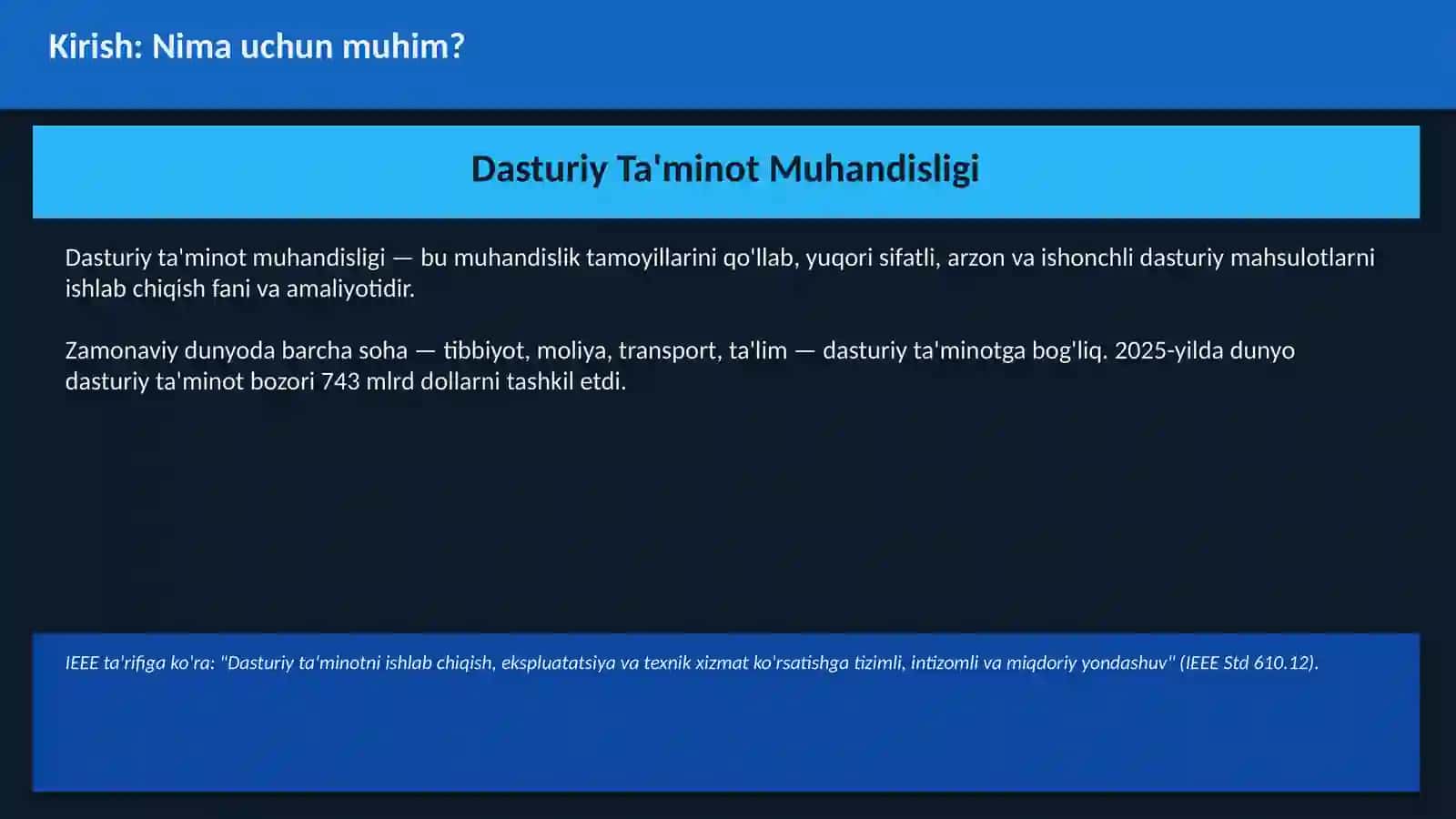 Dasturiy Ta'minot Muhandisligi 3
