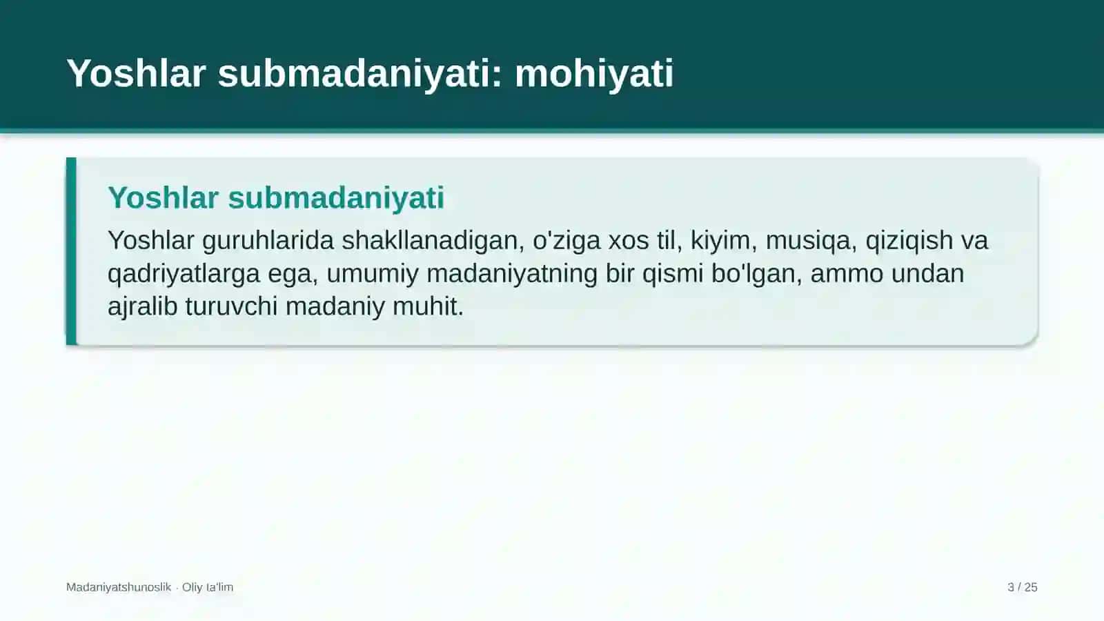 Davlat qo'mitalarida yoshlar submadaniyati 3