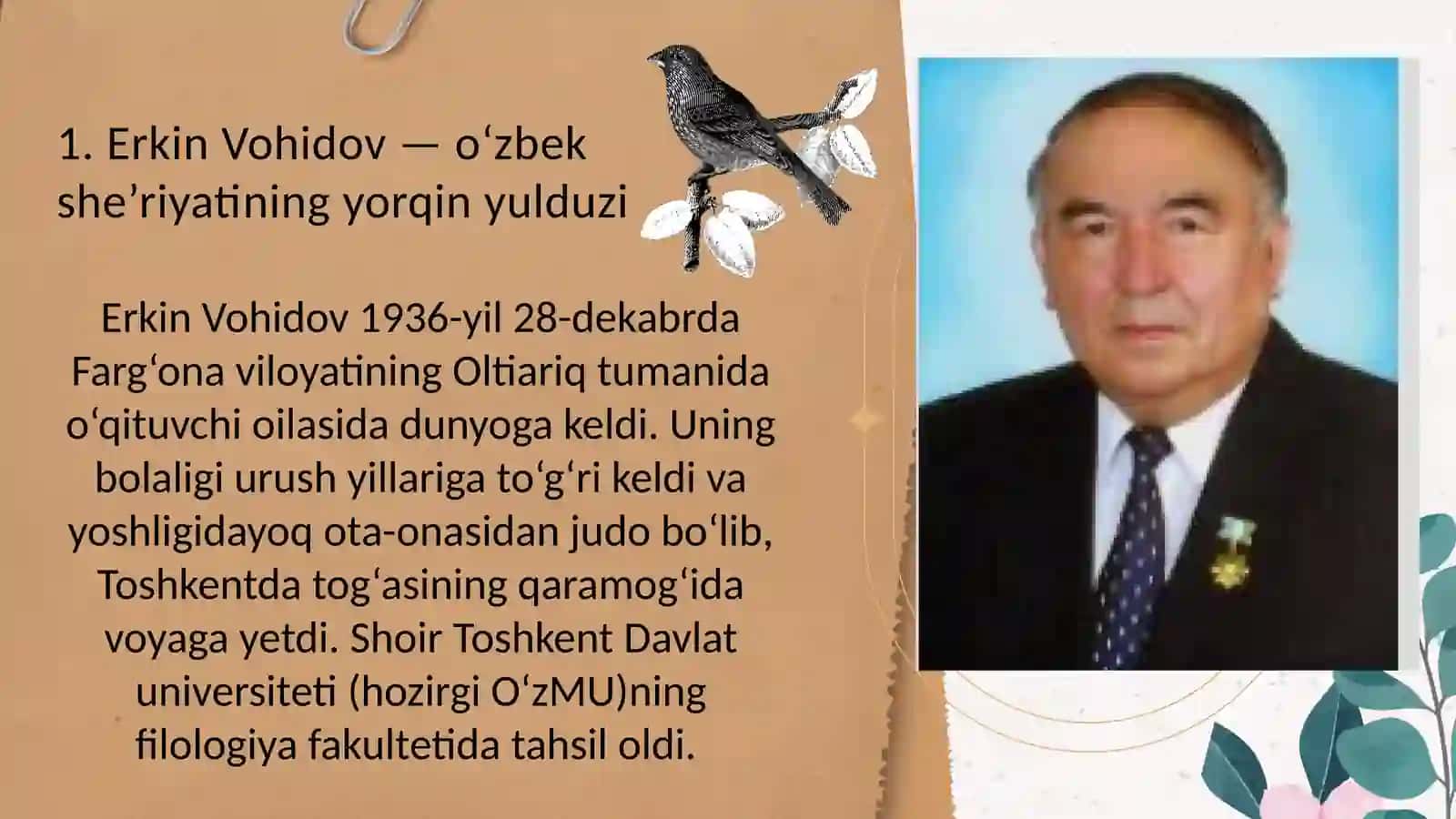 Erkin Vohidov hayoti vaijodi 3