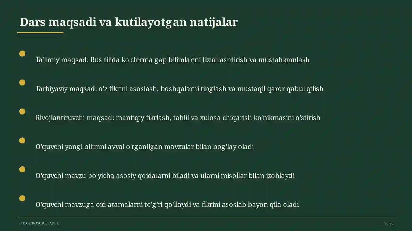 Rus tilida ko'chirma gap (9-sinf) 3