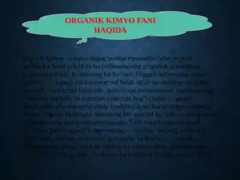 Organik Kimyo 3