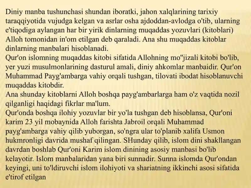Islom manbalari va marosimlari 3